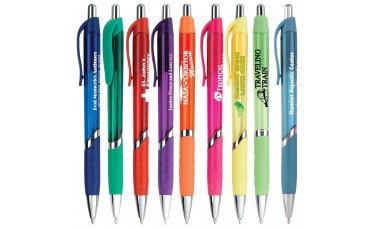 Custom Printed Blair Translucent Retractable Grip Ballpoint Pens Custom Printed Blair Translucent Retractable Grip Ballpoint Pens