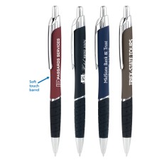 Custom Laser Engraved Forte Soft Touch Metal Retractable Ballpoint Pens