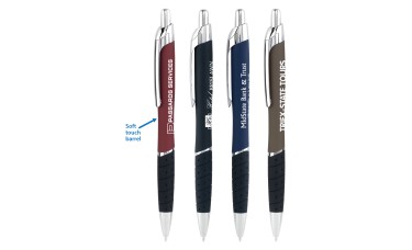 Custom Laser Engraved Forte Soft Touch Metal Retractable Ballpoint Pens