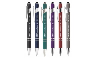 Custom Laser Engraved Chester Stylus Soft Touch Metal Retractable Ballpoint Pens Custom Laser Engraved Chester Stylus Soft Touch Metal Retractable Ballpoint Pens