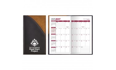Custom Printed "Barcelona" 2-Tone Soft Vinyl Cover Academic Pocket Planners