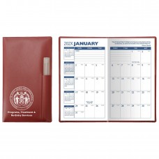 Custom Printed Executive Vinyl Monthly Pocket Planners With Pen