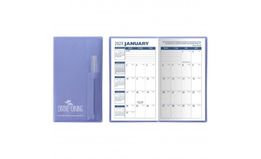 Custom Printed Translucent Vinyl Monthly Pocket Planners With Pen
