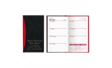 Custom Printed "Geneva" 2-Tone Soft Vinyl Cover Weekly Pocket Planners