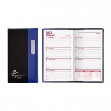 Custom Printed "Lafayette" 2-Tone Soft Vinyl Cover Weekly Pocket Planners With Pen