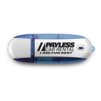 Custom Screen Printed Brushed Aluminum Oval USB Flash Drives