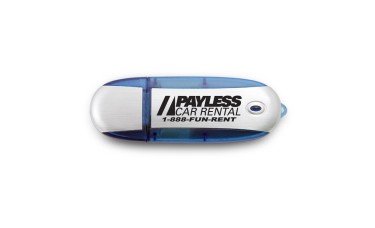 Custom Screen Printed Brushed Aluminum Oval USB Flash Drives