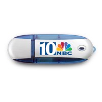 Custom Full Color UV Printed Brushed Aluminum Oval USB Flash Drives