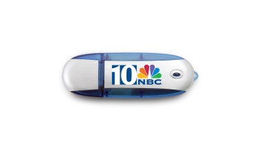 Custom Full Color UV Printed Brushed Aluminum Oval USB Flash Drives