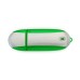 Custom Full Color UV Printed Brushed Aluminum Oval USB Flash Drives - Green (PMS 361)