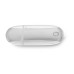 Custom Full Color UV Printed Brushed Aluminum Oval USB Flash Drives - White