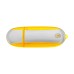 Custom Full Color UV Printed Brushed Aluminum Oval USB Flash Drives - Yellow (PMS 130)