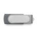 Custom Full Color Printed Domed Swivel USB Flash Drives - Gray (PMS 424)