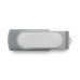 Custom Full Color Printed Domed Swivel USB Flash Drives - Gray (PMS 877)