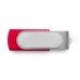 Custom Full Color Printed Domed Swivel USB Flash Drives - Red (PMS 186)