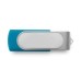 Custom Full Color Printed Domed Swivel USB Flash Drives - Teal (PMS 7468)