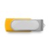 Custom Full Color Printed Domed Swivel USB Flash Drives - Yellow (PMS 136)