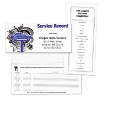 Custom Printed "Service Record" Automotive Service Paper Document Folders