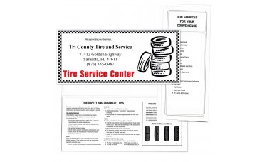 Custom Printed "Tire Service Center" Automotive Service Paper Document Folders