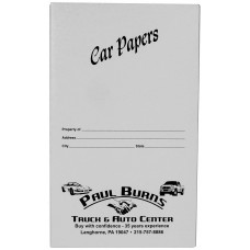 Custom Printed "Car Papers" Dealer Glove Box Document Folders (2XA)