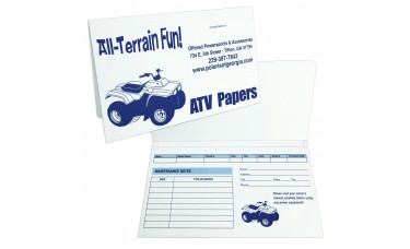 Custom Printed "ATV Papers" ATV Dealer Paper Document Folders