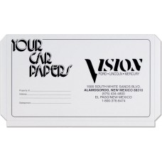 Custom Printed "Your Car Papers" Expanded Dealer Glove Box Document Folders (2XDE)