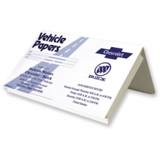 Custom Printed "Vehicle Papers" Expanded Car Dealer Glove Box Document Folders (2XFE)
