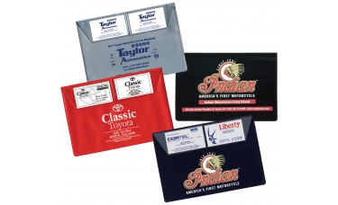 Custom Printed Vinyl Car Dealer Glove Box Document Folders - 10" (W) x 6-3/4" (H) - Standard 2-Pocket