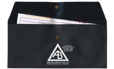 Custom Printed Vinyl Document Folders with Plastic Snap - 10-5/16" (W) X 4-7/8" (H)