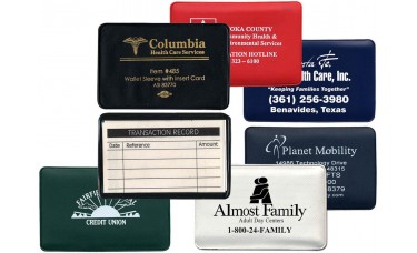 Custom Printed Credit Card Sized Holders w/Insert Cards - 3-3/4"(W) x 2-3/8"(H) - Opens on Short Side