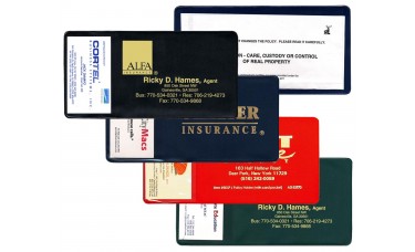 Custom Printed Insurance Card Holders - 7-3/4"(W) x 4"(H) - with Business Card Pocket - Opens on Short Side