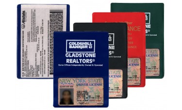 Custom Printed Insurance Card Holders - 5-3/4"(W) x 4-1/16"(H) - with Extra Pocket - Opens on Short Side