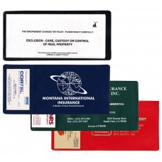 Custom Printed Insurance Card Holders - 9-1/4"(W) x 4-1/4"(H) - with Business Card Pocket - Opens on Short Side