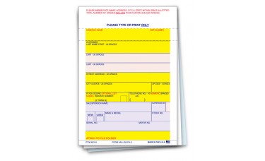 Vehicle Deal Label Forms - 3-Part Carbon - 3-7/16" x 4-3/4" (Package of 100)