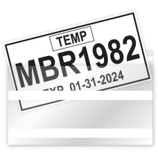 License Plate Temporary Tag Plastic Bags with Adhesive (Package of 100)