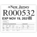 Blank Printable New Jersey State Car Dealership Tear Resistant Temporary Tags - 8 Mil (Package of 100)