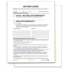 2-Part Non-Adhesive Car Dealership Buyers Guides - As Is (Package of 100)