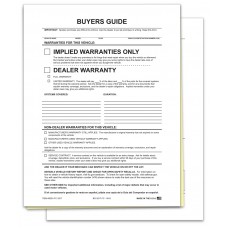 2-Part Non-Adhesive Car Dealer Buyers Guides - Implied (Package of 100)