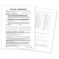 Outdoor Application Buyers Guide Laser Window Labels - Implied Spanish (Package of 100)