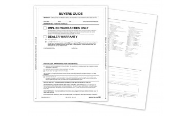 Paper-Backed Buyers Guide Window Labels - Implied No Lines