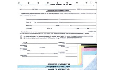 Trade In Vehicle Combination Forms (Package of 100)