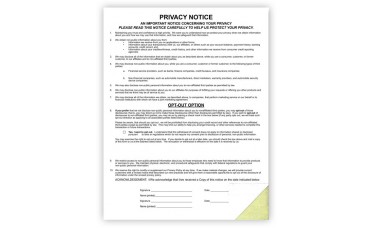 Privacy Notice Forms - Stock (100 per Package)