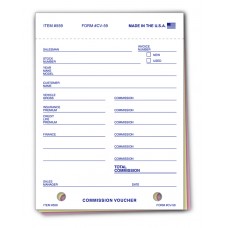Automotive Commission Voucher Forms - 3 Part Carbonless - Stock [Form 59] (Package of 100)