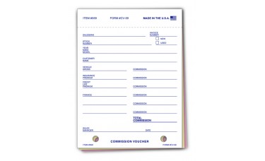 Automotive Commission Voucher Forms - 3 Part Carbonless - Stock [Form 59] (Package of 100)