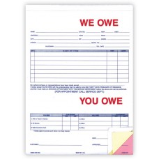 We Owe You Owe Forms (Package of 100)