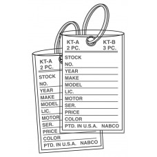 Mini Paper Key Tags with Plastic Covers and Rings by Nabco (Package of 250)