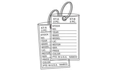 Mini Paper Key Tags with Plastic Covers and Rings by Nabco (Package of 250)