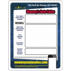Custom Full Color Digital Outdoor Application Dealership Laser Window Labels - 8-1/2" x 11"