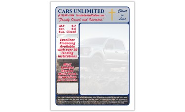 Custom Printed Full Color Digital Outdoor Application Car Dealer Laser Window Stickers - 8-1/2" x 11"