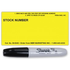 "Clear Back" Stock Number Mini Number Signs - 3" x 6" - Yellow (Package of 250)
